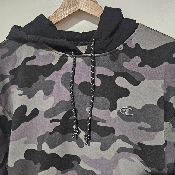 Champion Gray Camouflage Hoodie with Chain Accent - Picture 5 of 9